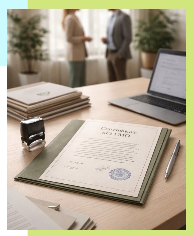 Сертификат без ГМО в Магнитогорске от 7759 р. оформить срочно Алешин-Мгн